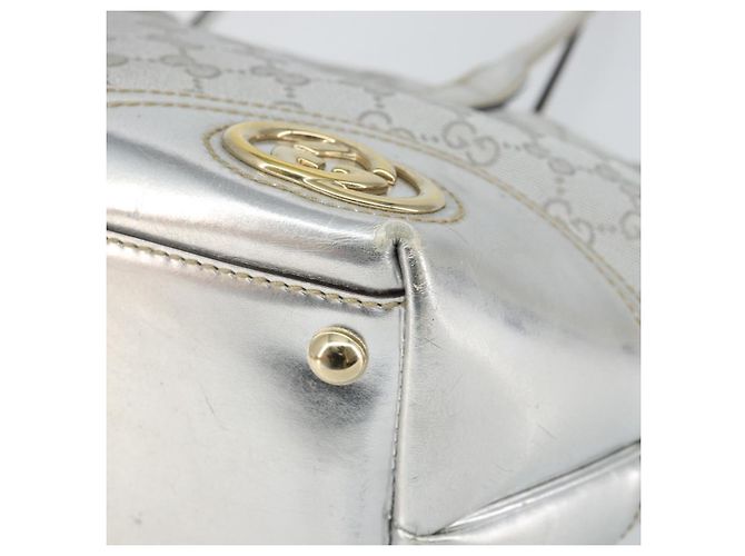 Borsa Tote GG Canvas Gucci Argento Oro 169946 Auth ep11002 D'oro - vista 10