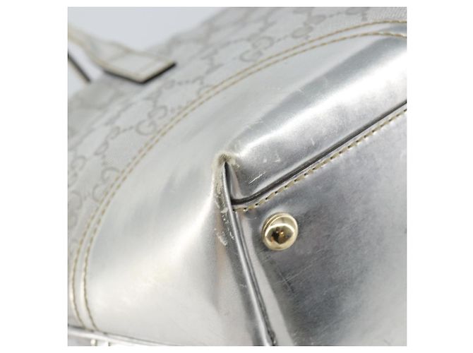 Borsa Tote GG Canvas Gucci Argento Oro 169946 Auth ep11002 D'oro - vista 13