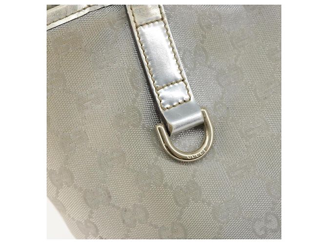 Borsa Tote GG Canvas Gucci Argento Oro 169946 Auth ep11002 D'oro - vista 15