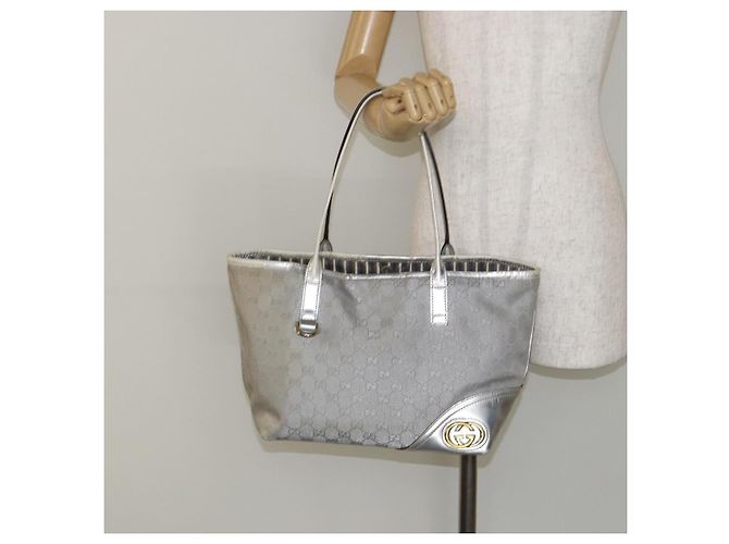 Borsa Tote GG Canvas Gucci Argento Oro 169946 Auth ep11002 D'oro - vista 22