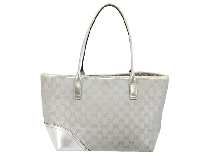 Borsa Tote GG Canvas Gucci Argento Oro 169946 Auth ep11002 D'oro - vista 3