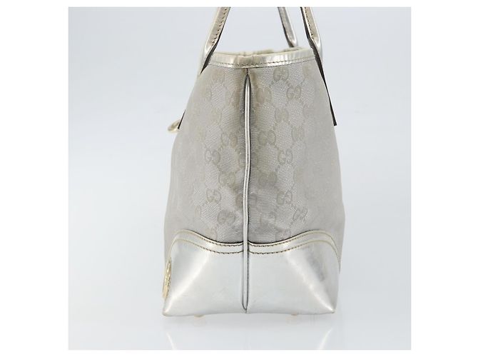 Borsa Tote GG Canvas Gucci Argento Oro 169946 Auth ep11002 D'oro - vista 5
