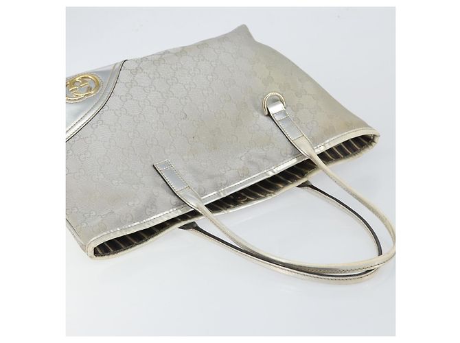 Borsa Tote GG Canvas Gucci Argento Oro 169946 Auth ep11002 D'oro - vista 6