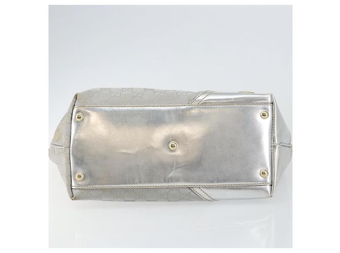 Borsa Tote GG Canvas Gucci Argento Oro 169946 Auth ep11002 D'oro - vista 9