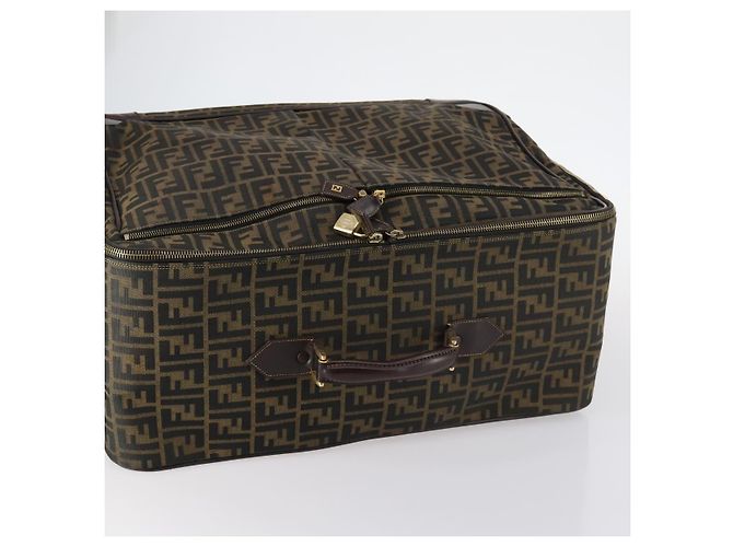 FENDI Custodia in Tela Zucca Nera Marrone Auth yk19369 Nero - vista 10