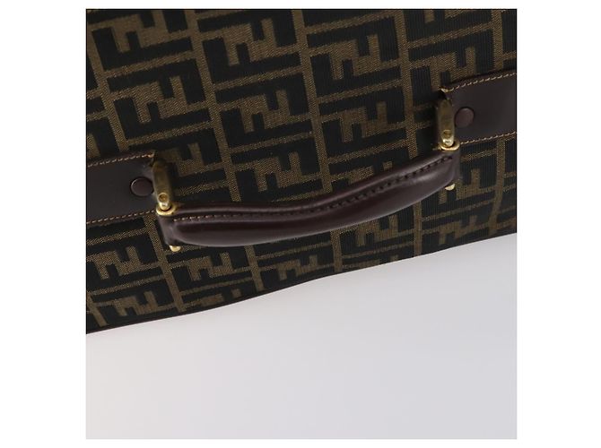 FENDI Custodia in Tela Zucca Nera Marrone Auth yk19369 Nero - vista 11