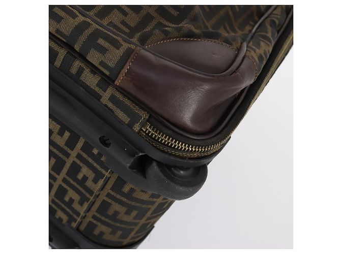 FENDI Custodia in Tela Zucca Nera Marrone Auth yk19369 Nero - vista 14