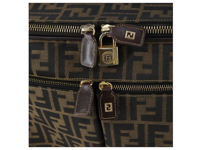 FENDI Custodia in Tela Zucca Nera Marrone Auth yk19369 Nero - vista 18