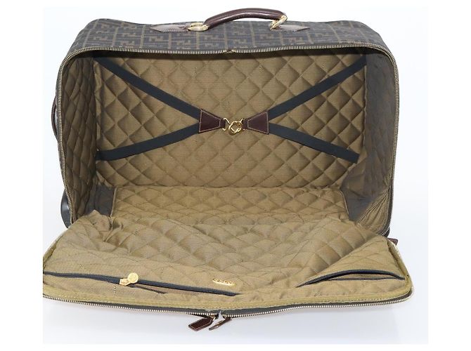 FENDI Custodia in Tela Zucca Nera Marrone Auth yk19369 Nero - vista 19