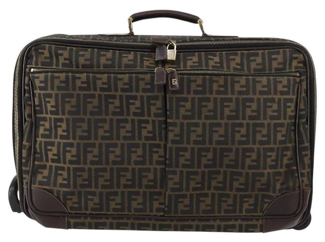 FENDI Custodia in Tela Zucca Nera Marrone Auth yk19369 Nero - vista 2