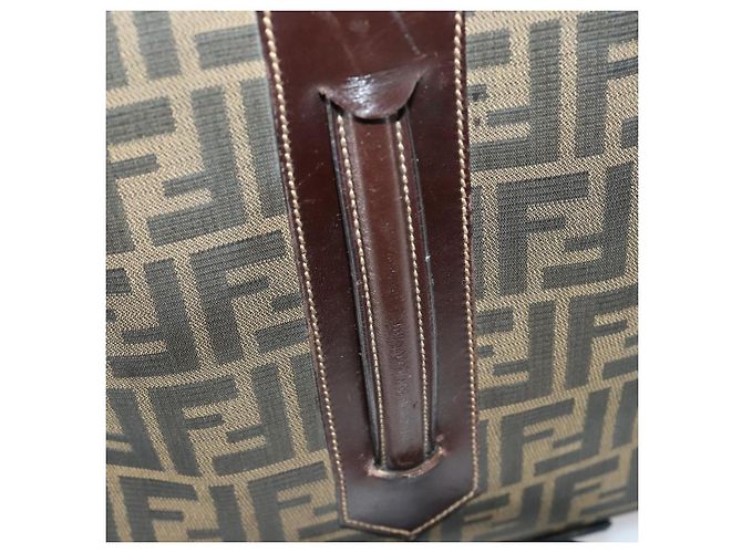 FENDI Custodia in Tela Zucca Nera Marrone Auth yk19369 Nero - vista 6