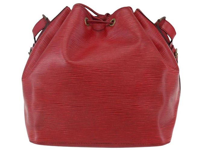 Noe LOUIS VUITTON Borsa a Spalla Petit Noé Epi Rossa M44107 LV Auth BA6525 Rosso - vista 2
