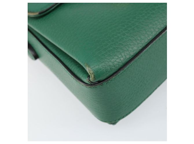 Borsa a spalla in pelle Gucci Interlocking G catena verde oro 607720 Auth 158806 D'oro - vista 11