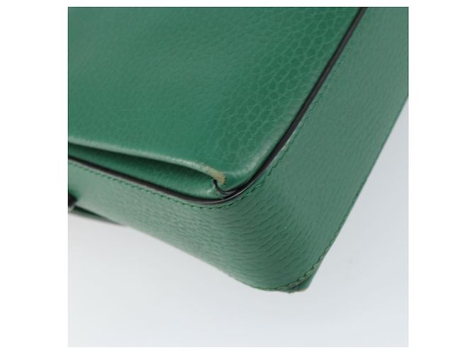 Borsa a spalla in pelle Gucci Interlocking G catena verde oro 607720 Auth 158806 D'oro - vista 13