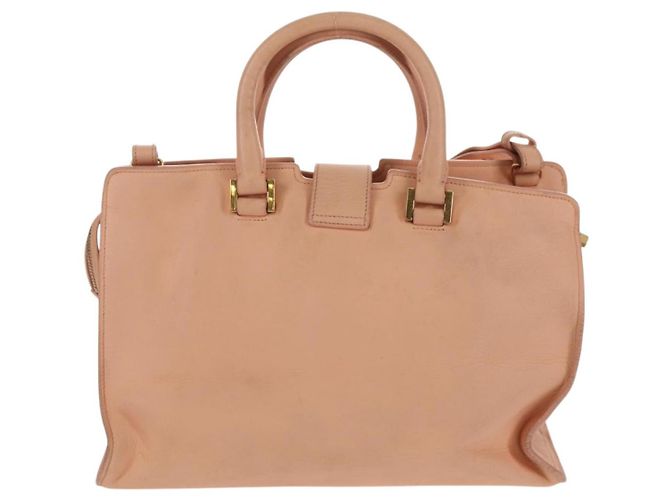 SAINT LAURENT Petit Kabas Borsa a Mano in Pelle 2in1 Rosa Oro Auth bs31628 D'oro - vista 3