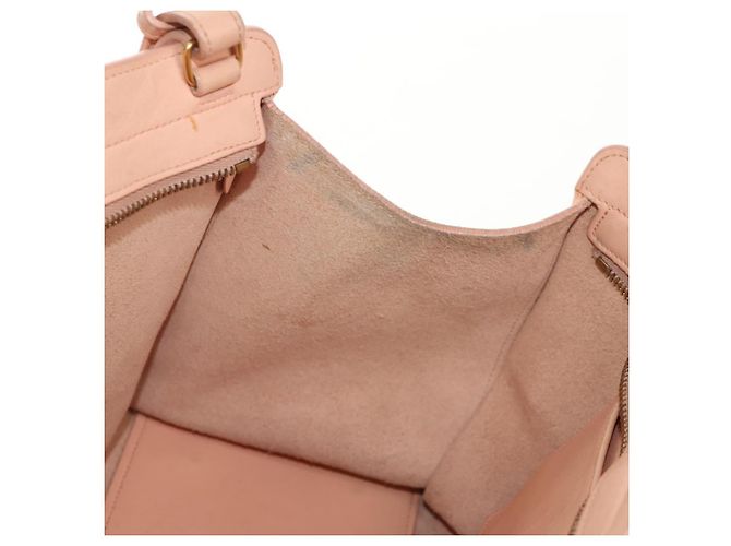SAINT LAURENT Petit Kabas Borsa a Mano in Pelle 2in1 Rosa Oro Auth bs31628 D'oro - vista 33