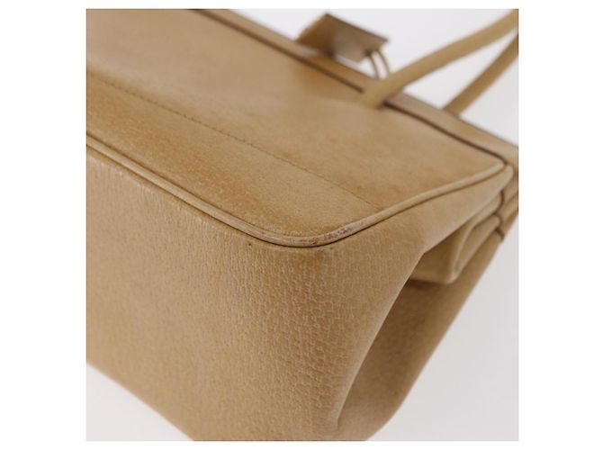 GUCCI Handtasche aus Leder Beige Silber Authentisch ep12377 - vue 13