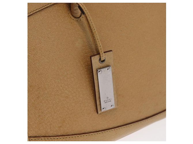 GUCCI Handtasche aus Leder Beige Silber Authentisch ep12377 - vue 14