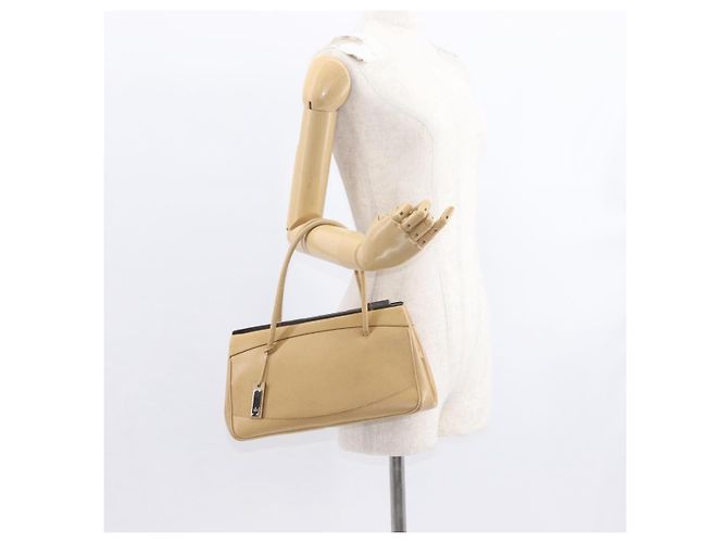 GUCCI Handtasche aus Leder Beige Silber Authentisch ep12377 - vue 23