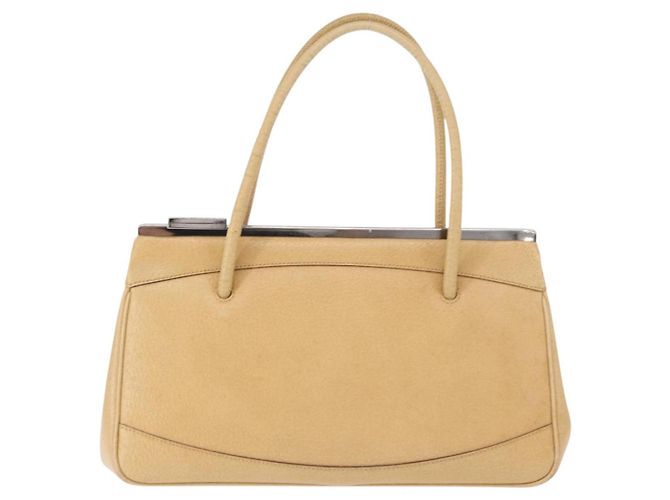 GUCCI Handtasche aus Leder Beige Silber Authentisch ep12377 - vue 3