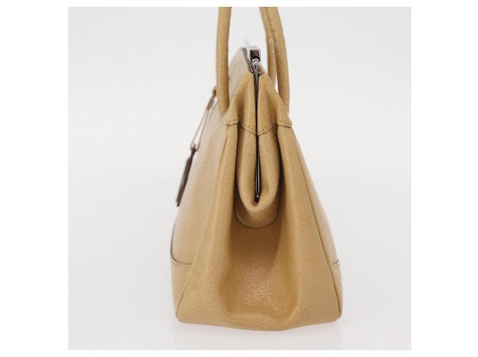 GUCCI Handtasche aus Leder Beige Silber Authentisch ep12377 - vue 4