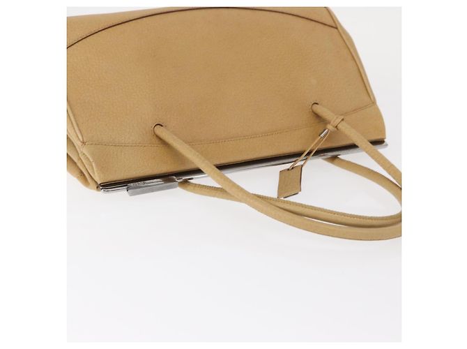GUCCI Handtasche aus Leder Beige Silber Authentisch ep12377 - vue 6