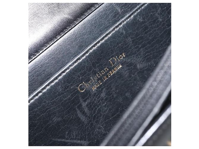 Borsa a mano Christian Dior in pelle nera e oro Auth ep12247 Nero D'oro - vista 16