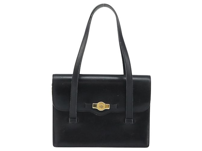Borsa a mano Christian Dior in pelle nera e oro Auth ep12247 Nero D'oro - vista 2