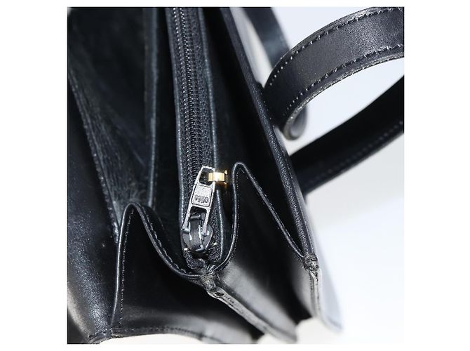 Borsa a mano Christian Dior in pelle nera e oro Auth ep12247 Nero D'oro - vista 21