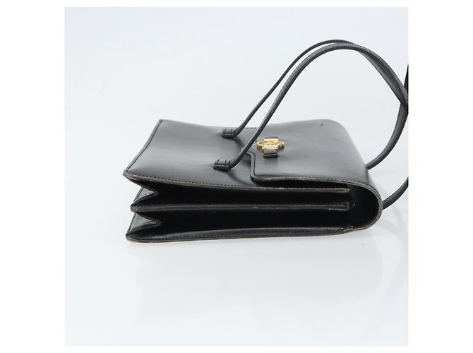 Borsa a mano Christian Dior in pelle nera e oro Auth ep12247 Nero D'oro - vista 4