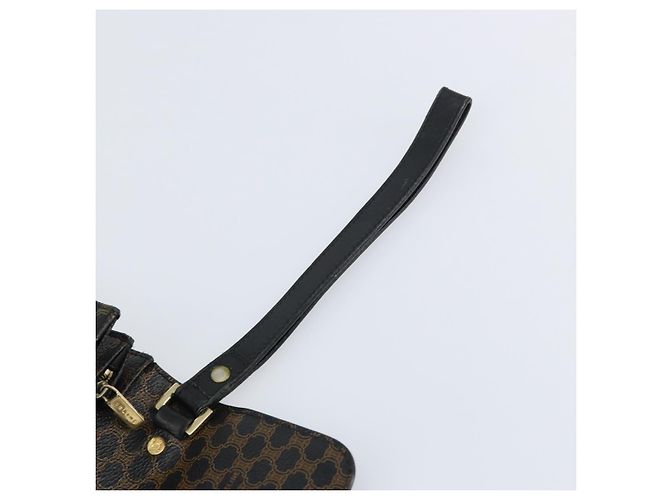 Céline Clutch in tela Macadam CELINE in pelle PVC nera e oro Auth 153735 Nero D'oro - vista 13