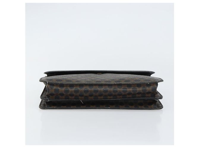 Céline Clutch in tela Macadam CELINE in pelle PVC nera e oro Auth 153735 Nero D'oro - vista 7