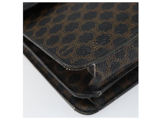 Céline Clutch in tela Macadam CELINE in pelle PVC nera e oro Auth 153735 Nero D'oro - vista 9