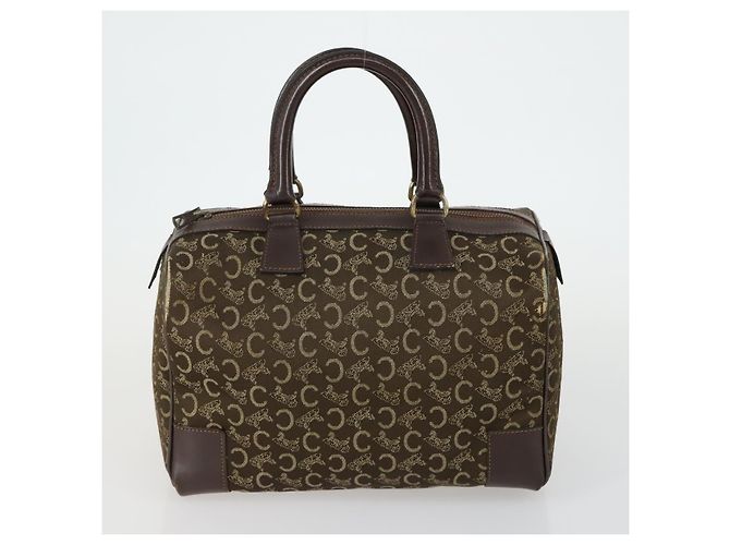 Céline Borsa a mano CELINE C Sulky in pelle 2 pezzi marrone nero Auth 151808 - vista 2