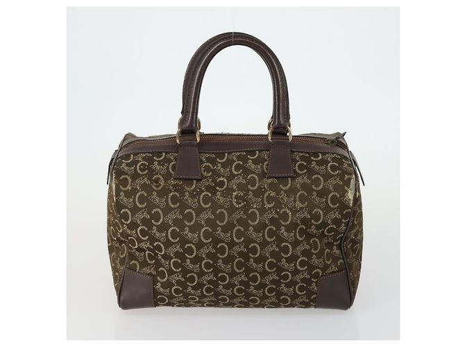 Céline Borsa a mano CELINE C Sulky in pelle 2 pezzi marrone nero Auth 151808 - vista 3