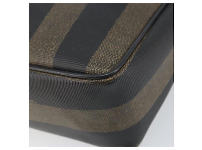 Pequin Borsa a Spalla in Tela Pecan FENDI PVC Nero Marrone Oro Auth gh1406 D'oro - vista 10