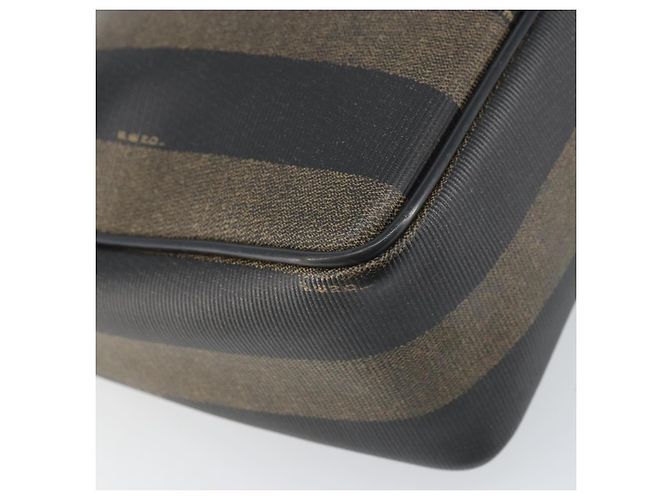 Pequin Borsa a Spalla in Tela Pecan FENDI PVC Nero Marrone Oro Auth gh1406 D'oro - vista 13