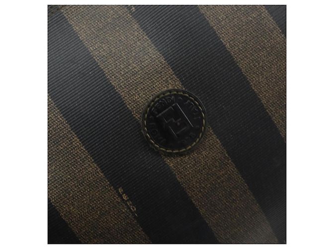 Pequin Borsa a Spalla in Tela Pecan FENDI PVC Nero Marrone Oro Auth gh1406 D'oro - vista 14