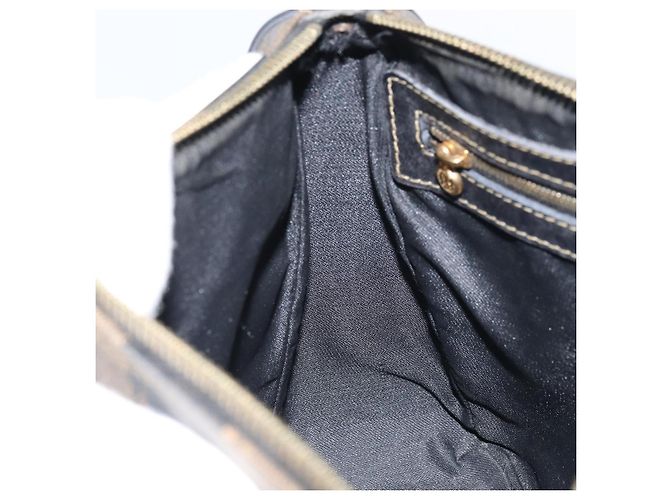 Pequin Borsa a Spalla in Tela Pecan FENDI PVC Nero Marrone Oro Auth gh1406 D'oro - vista 19