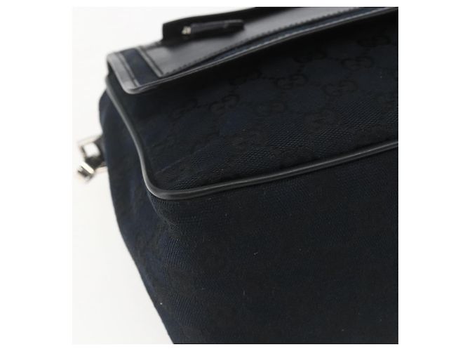 Sac à bandoulière GG Canvas Gucci Noir Argent 019 0375 Auth ka825 Argenté - vue 11