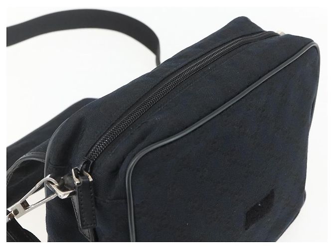 Sac à bandoulière GG Canvas Gucci Noir Argent 019 0375 Auth ka825 Argenté - vue 16