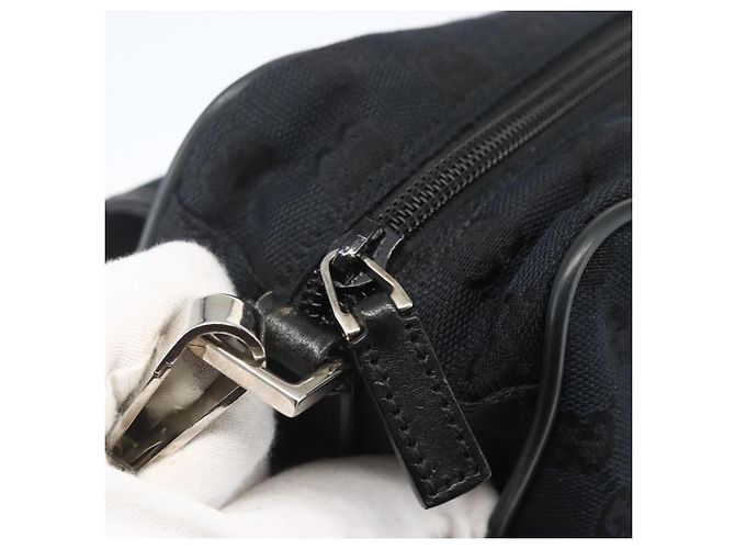 Sac à bandoulière GG Canvas Gucci Noir Argent 019 0375 Auth ka825 Argenté - vue 17
