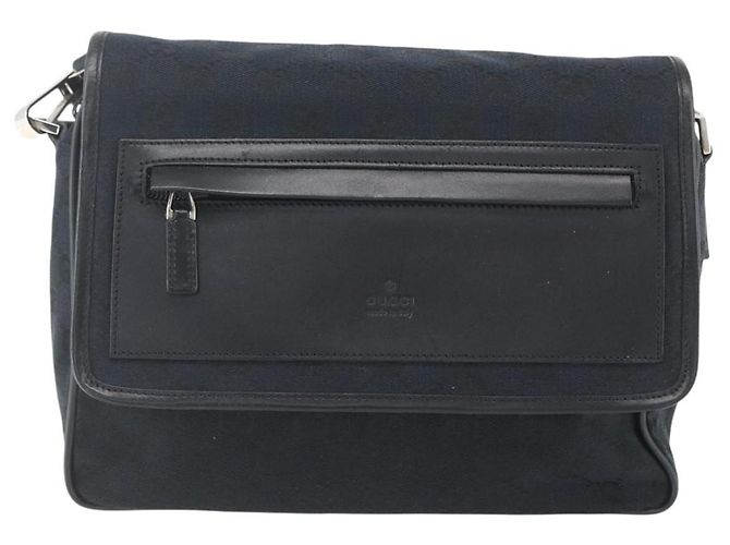 Sac à bandoulière GG Canvas Gucci Noir Argent 019 0375 Auth ka825 Argenté - vue 2