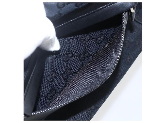Sac à bandoulière GG Canvas Gucci Noir Argent 019 0375 Auth ka825 Argenté - vue 23