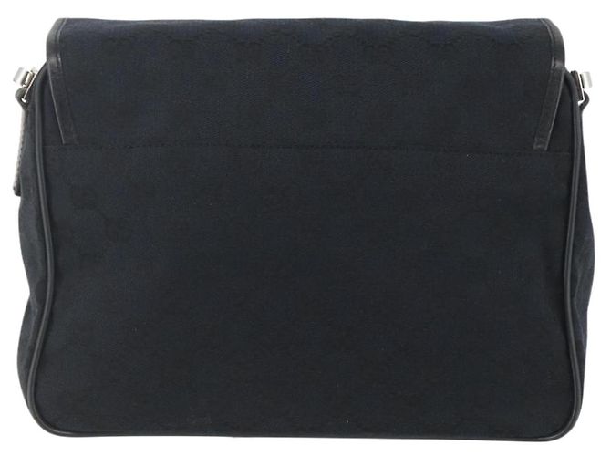 Sac à bandoulière GG Canvas Gucci Noir Argent 019 0375 Auth ka825 Argenté - vue 3