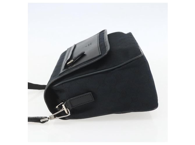 Sac à bandoulière GG Canvas Gucci Noir Argent 019 0375 Auth ka825 Argenté - vue 4