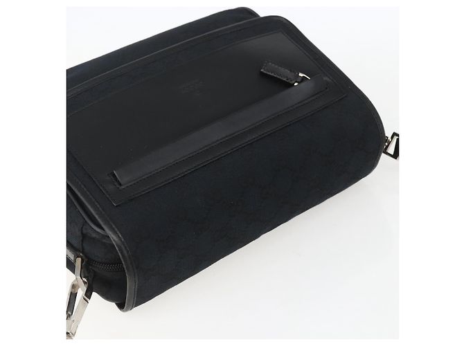 Sac à bandoulière GG Canvas Gucci Noir Argent 019 0375 Auth ka825 Argenté - vue 6