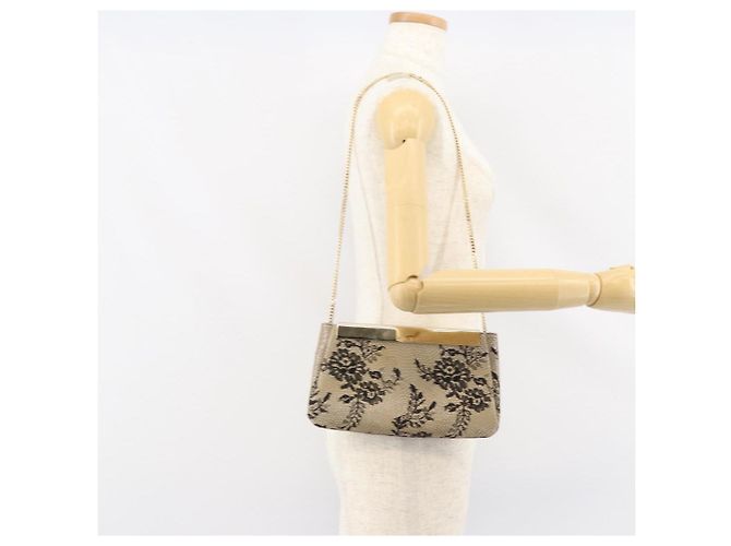 Borsa a Spalla in Pelle Jimmy Choo Chain Beige Nera Auth BA8789 Nero - vista 20