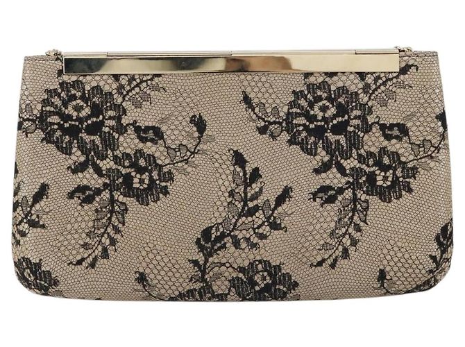 Borsa a Spalla in Pelle Jimmy Choo Chain Beige Nera Auth BA8789 Nero - vista 3