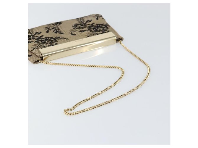 Borsa a Spalla in Pelle Jimmy Choo Chain Beige Nera Auth BA8789 Nero - vista 7